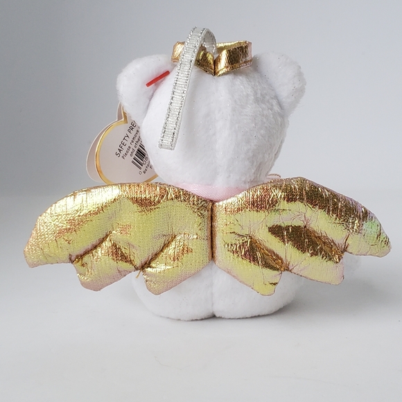 Vintage 2002 TY Halo II the Angel Bear Jingle Beanie Holiday Christmas Ornament - Picture 4 of 11